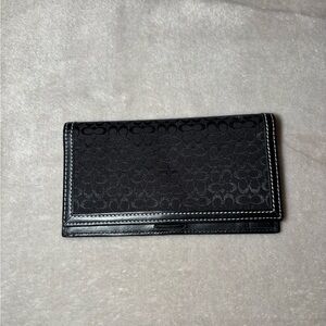 Coach Vintage Signature Jacquard and leather checkbook wallet
